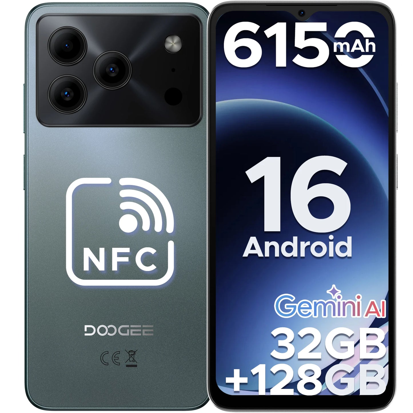 DOOGEE Note56 Pro Smartphone 6150mAh Battery 90Hz HD Plus Display 32GB 128GB