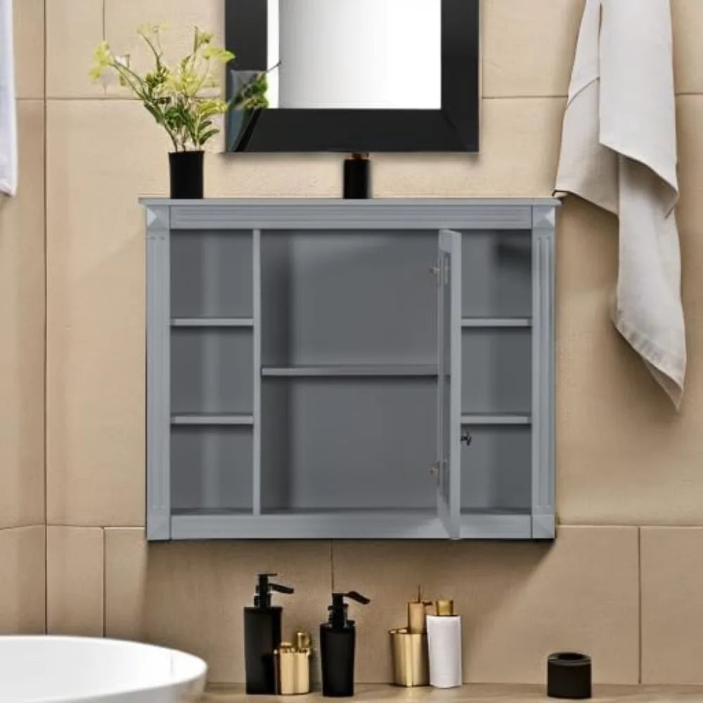 Bathroom Medicine Cabinet With Mirror Over Toilet Storage Engineered Wood