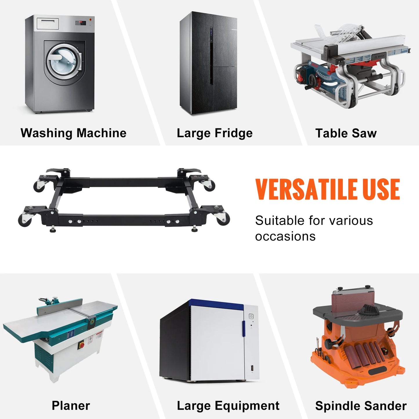 SucceBuy Adjustable Washing Machine Stand With Four Wheels Roller Base