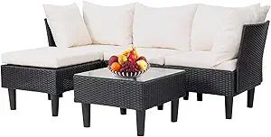 Patio Furniture Set 5-Piece Outdoor Wicker Conversation Set
