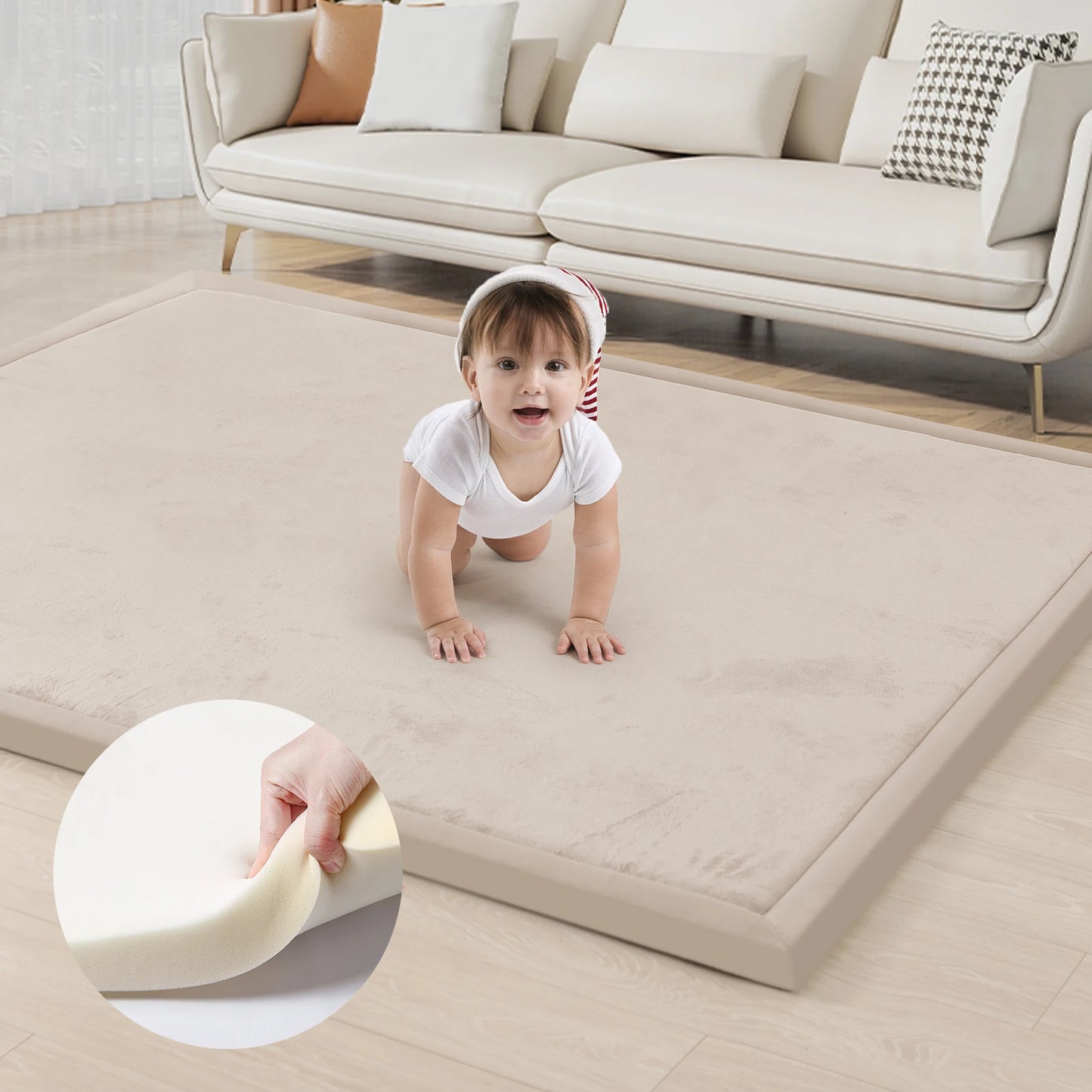 PaPaMat Memory Foam Playpen Mat Carpet Non Slip Velvet Rug
