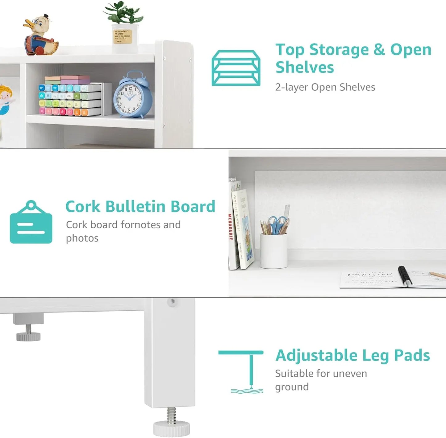 Kids Desk and Chair Set for SixToTwelve Years with Hutch