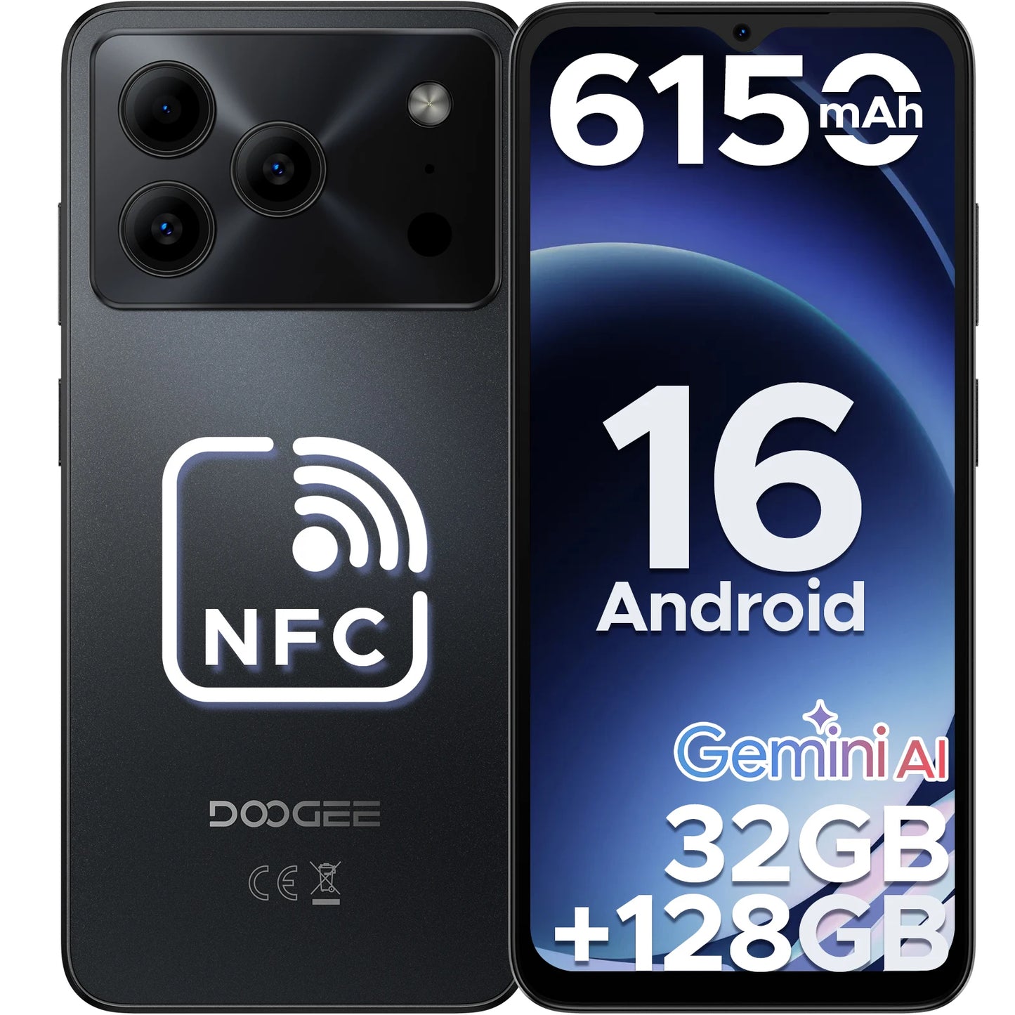 DOOGEE Note56 Pro Smartphone 6150mAh Battery 90Hz HD Plus Display 32GB 128GB