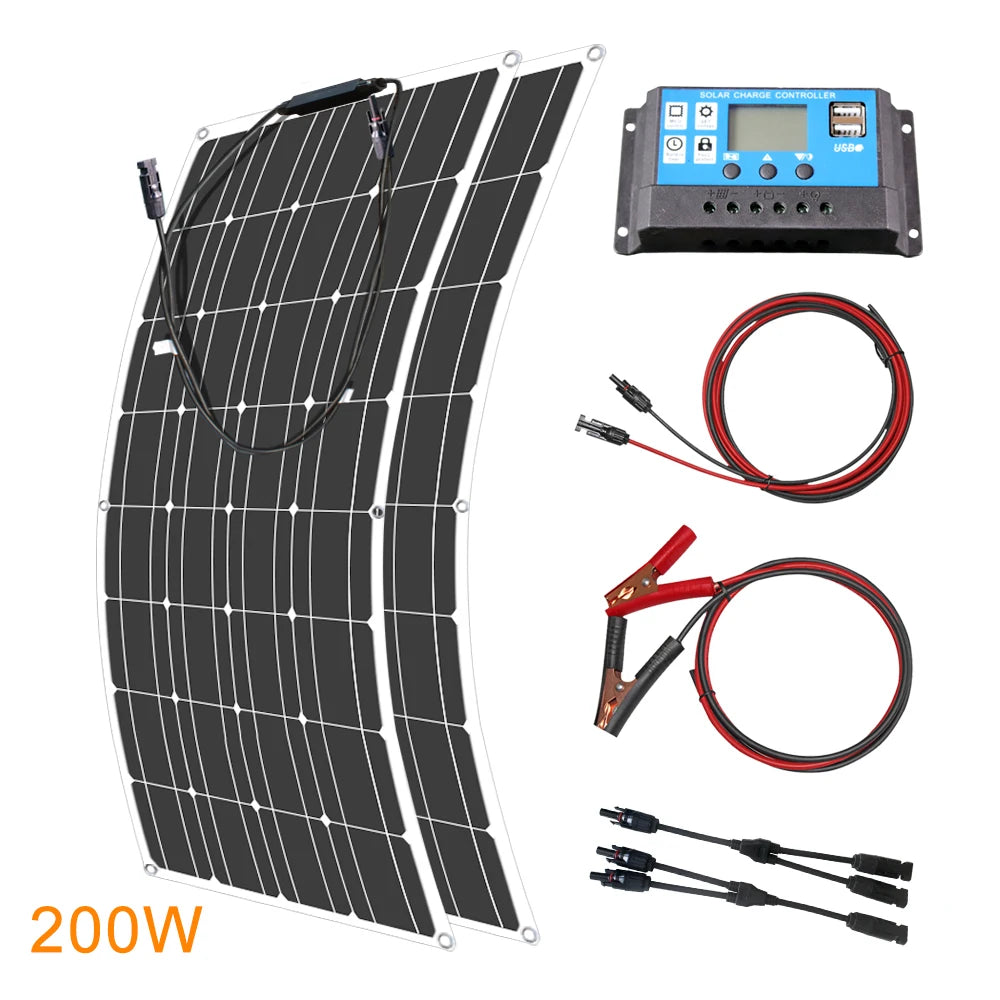 ASUNERGE 12V Flexible Monocrystalline Solar Panel for RV Boat