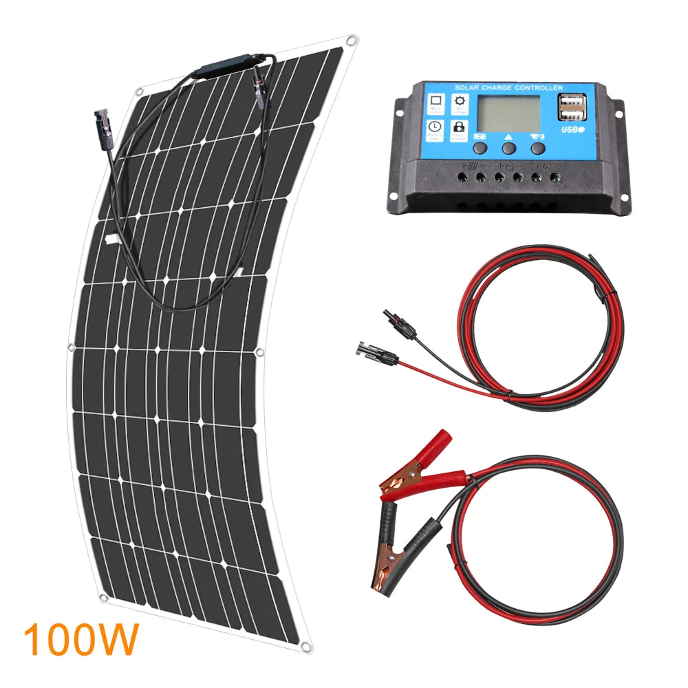 ASUNERGE 12V Flexible Monocrystalline Solar Panel for RV Boat