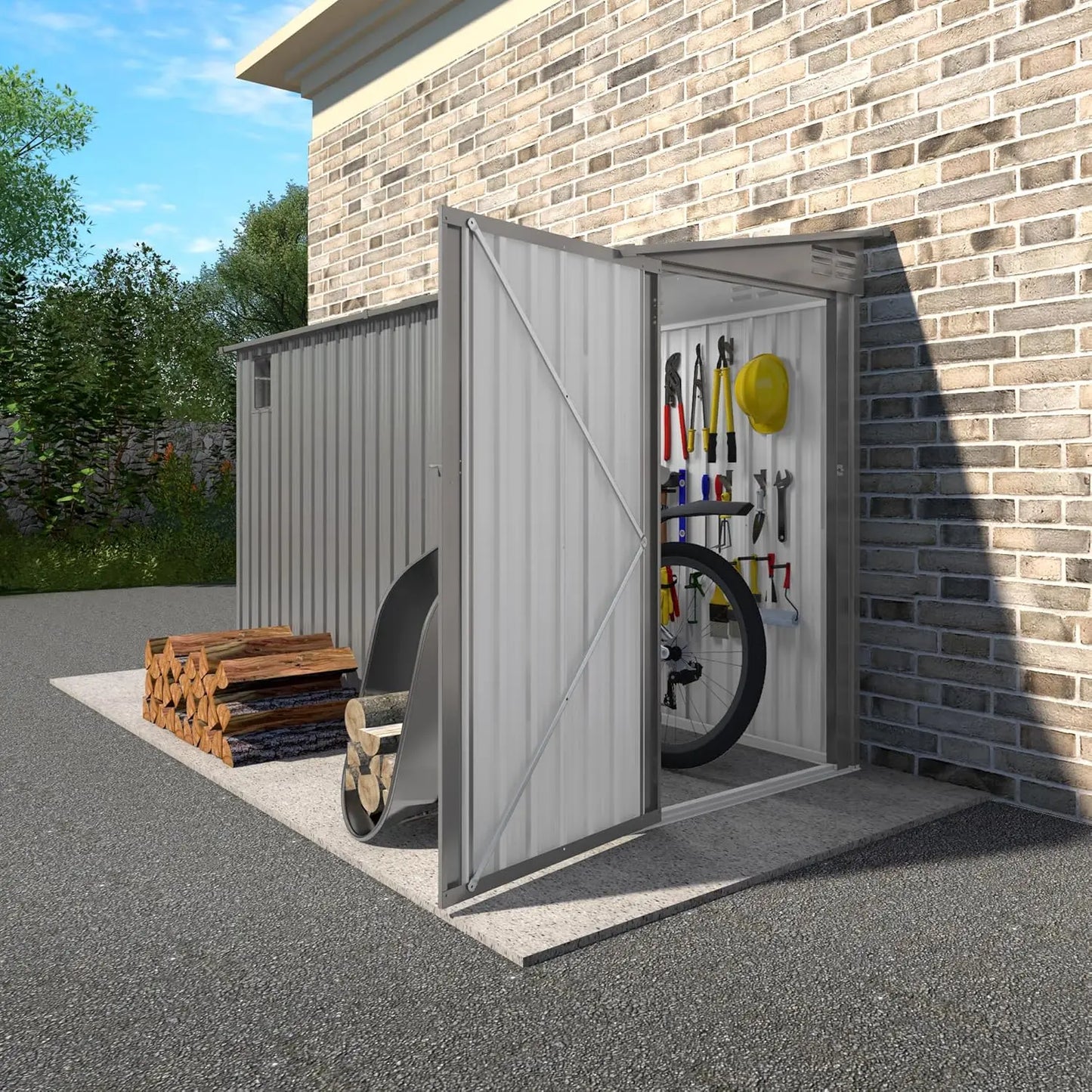 Galvanized Steel Garden Shed With Waterproof Door and Window