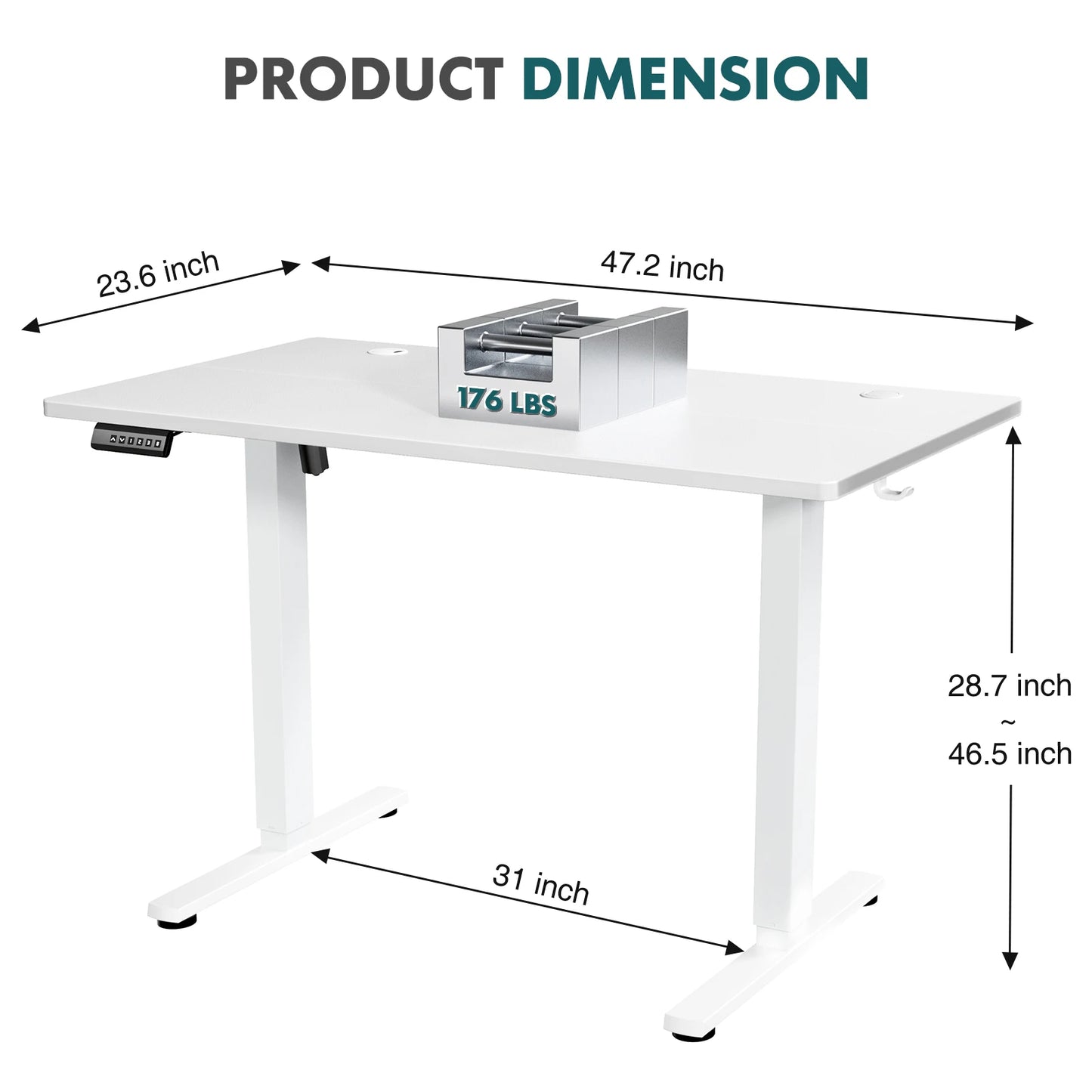 JHK Electric Height Adjustable Standing Desk For Home Office