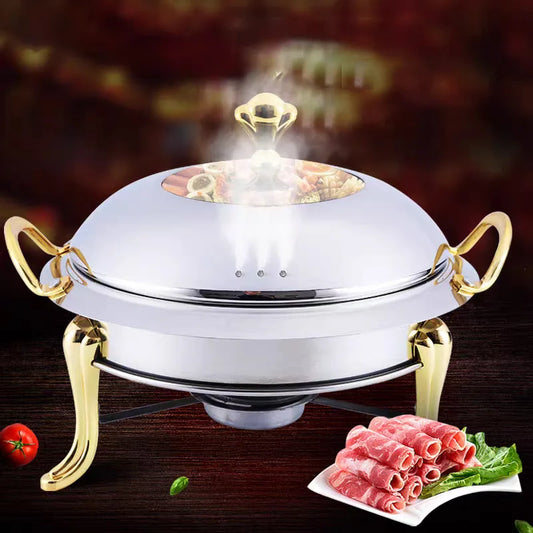 Stainless Steel Buffet Warmer Tray With Lid And Fuel Holder
