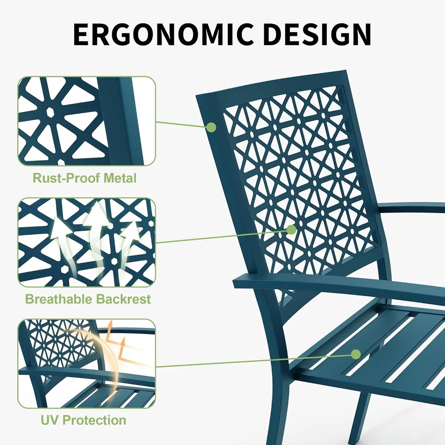 Twister.CK Patio Bistro Set 3 Piece Outdoor Table Chairs