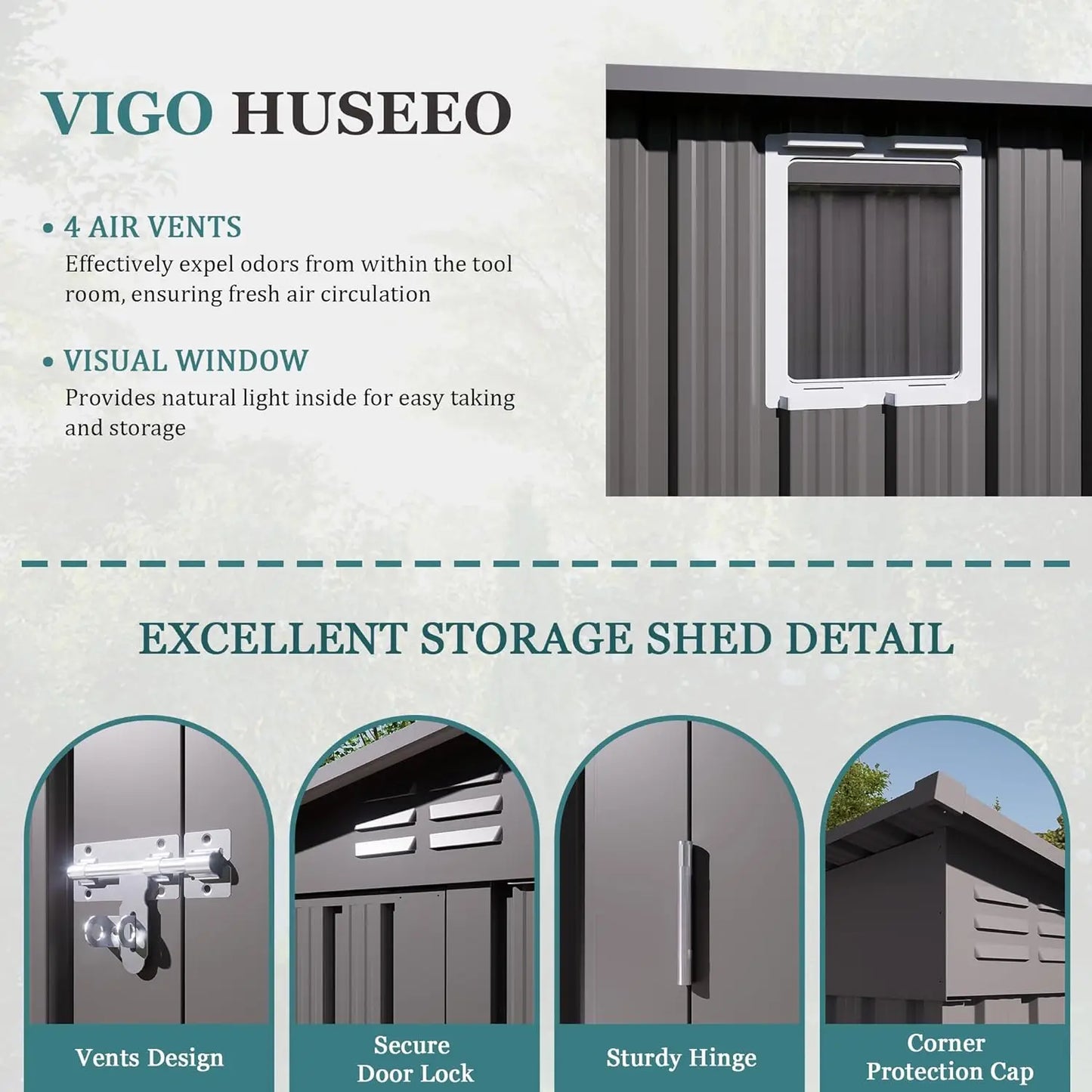 Galvanized Steel Garden Shed With Waterproof Door and Window