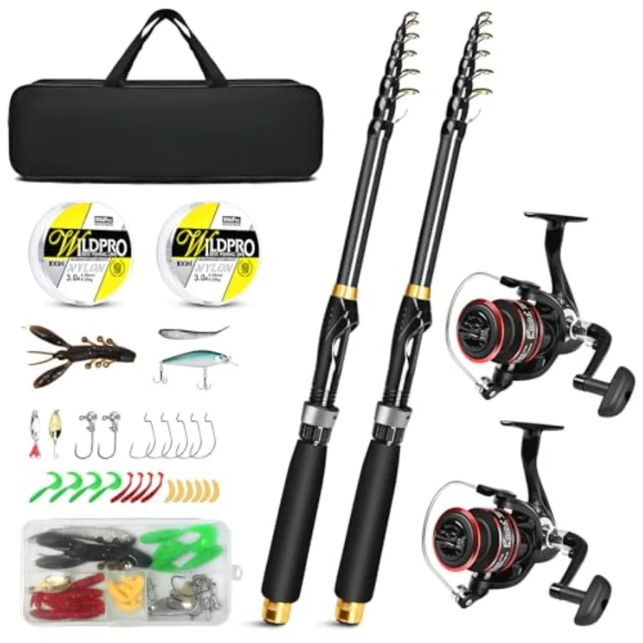 Telescopic Carbon Fiber Fishing Rod And Reel Combo Set