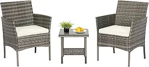 Patio Furniture Set 5-Piece Outdoor Wicker Conversation Set