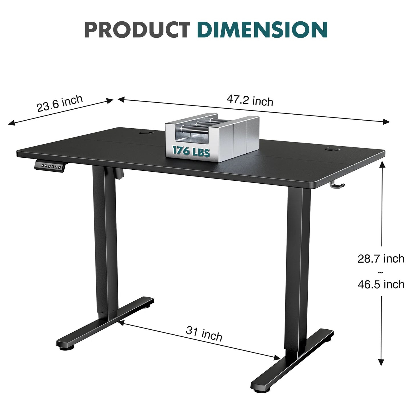 JHK Electric Height Adjustable Standing Desk For Home Office