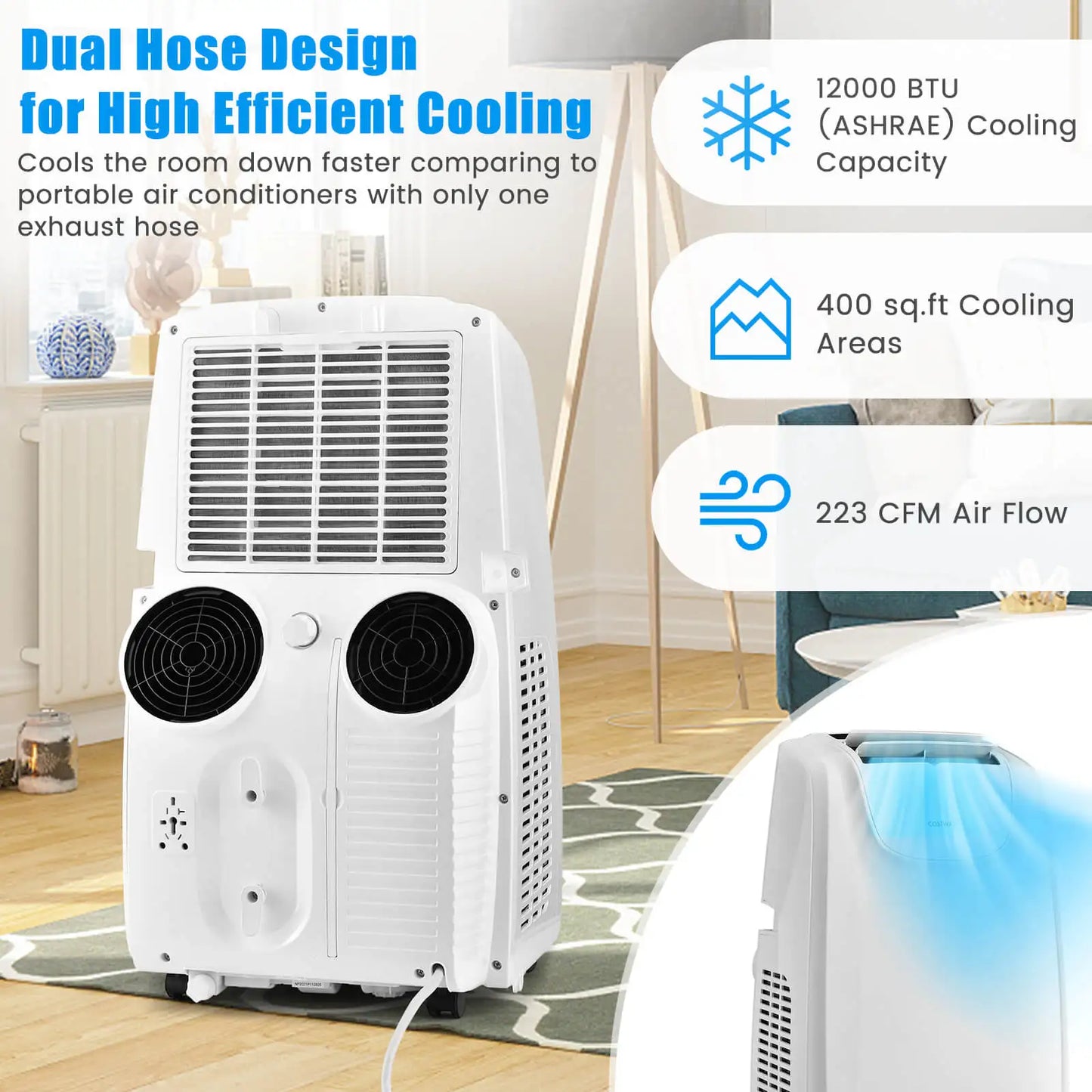 LIFEZEAL 3in1 Portable Air Conditioner With Remote