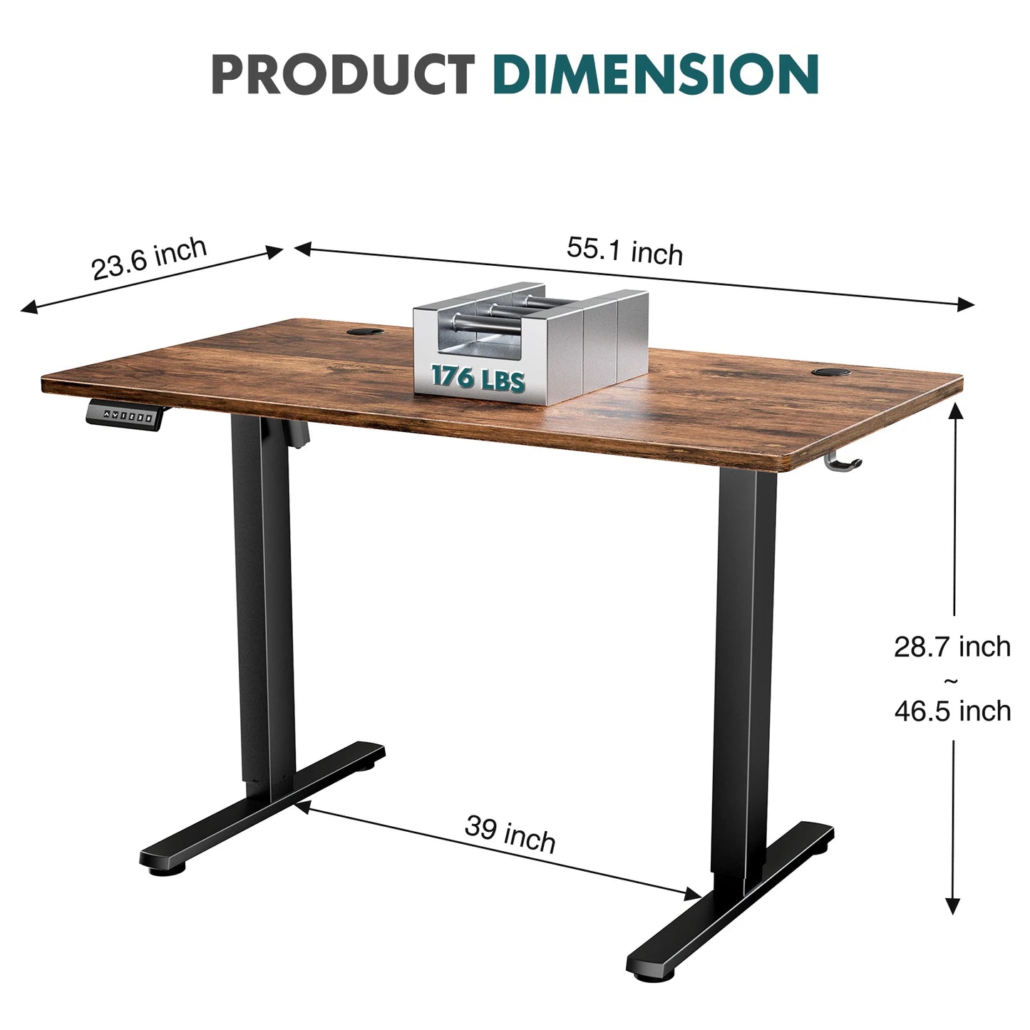 JHK Electric Height Adjustable Standing Desk For Home Office