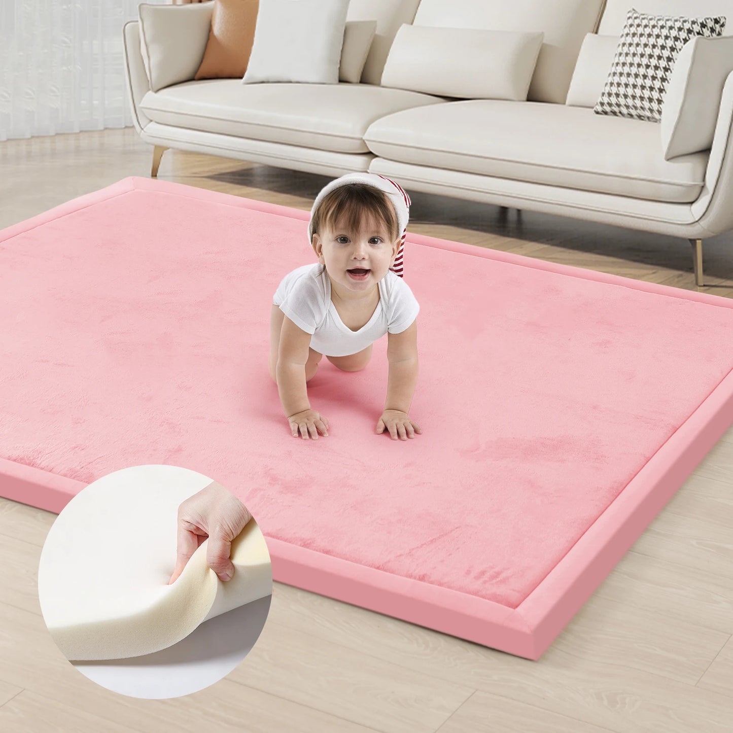 PaPaMat Memory Foam Playpen Mat Carpet Non Slip Velvet Rug