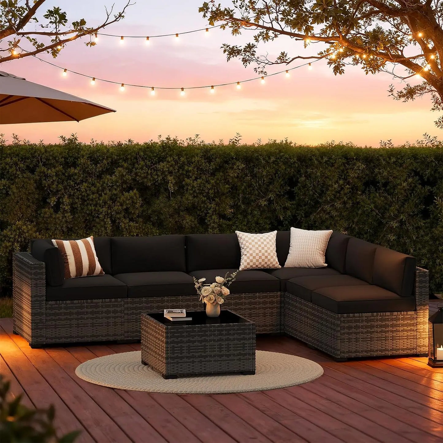 XIAOLANG Outdoor Wicker Patio Furniture Set With Cushions