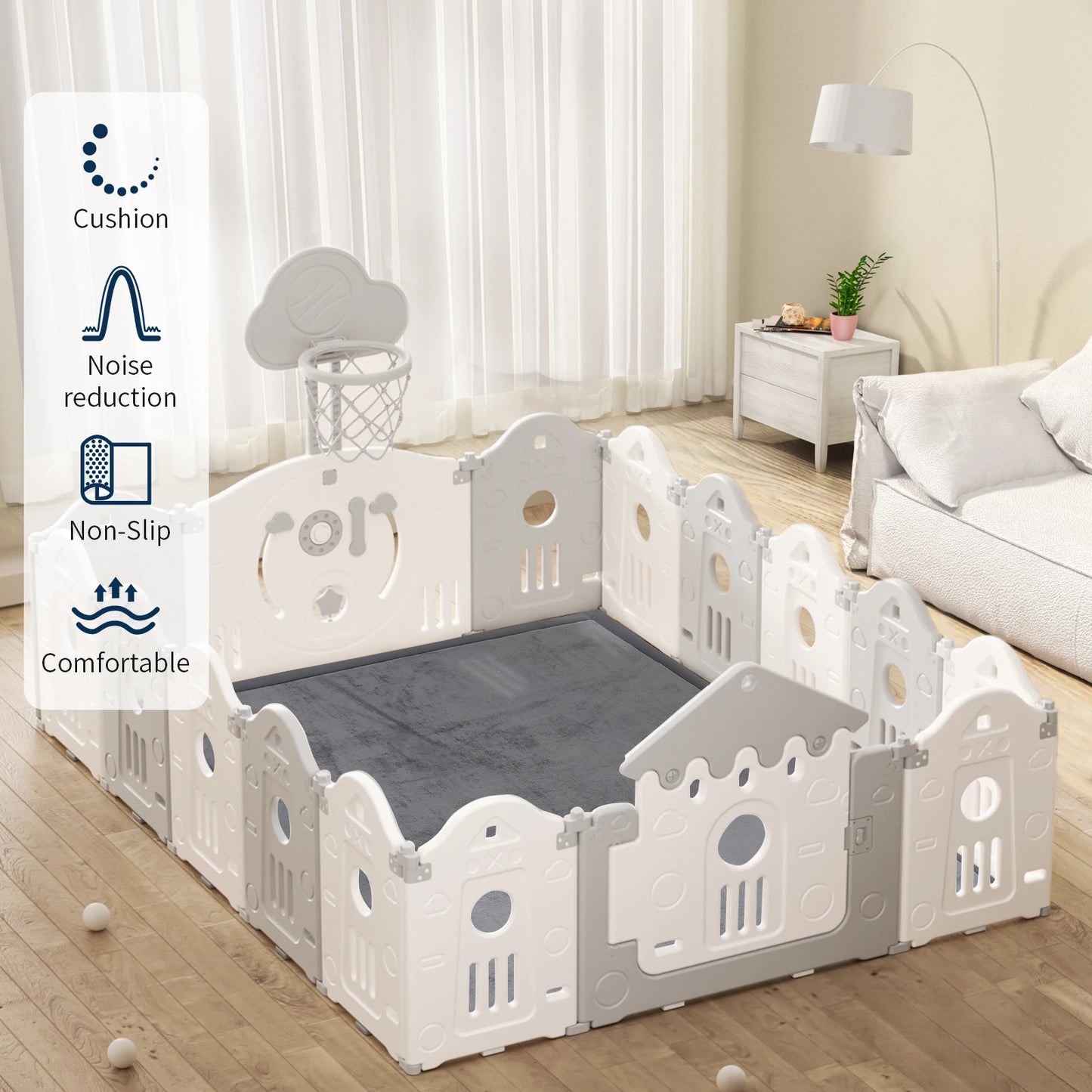 PaPaMat Memory Foam Playpen Mat Carpet Non Slip Velvet Rug