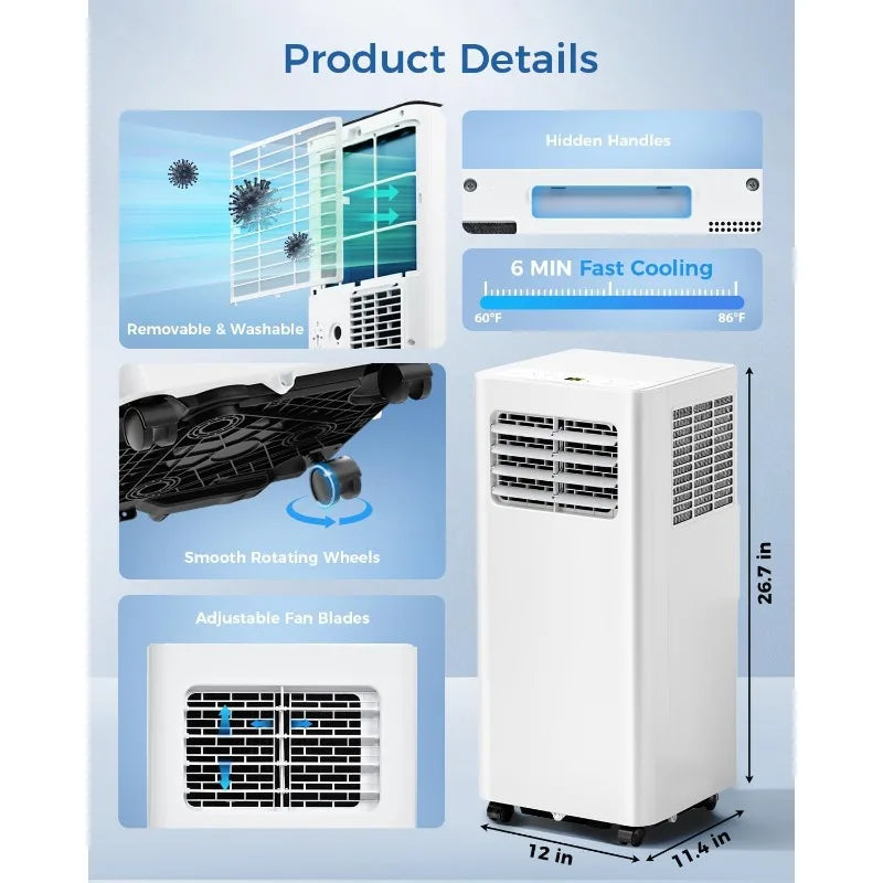 Portable Air Conditioner 8000 BTU Three In One Efficient Cooling