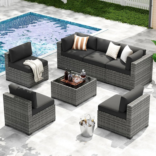 XIAOLANG Outdoor Wicker Patio Furniture Set With Cushions