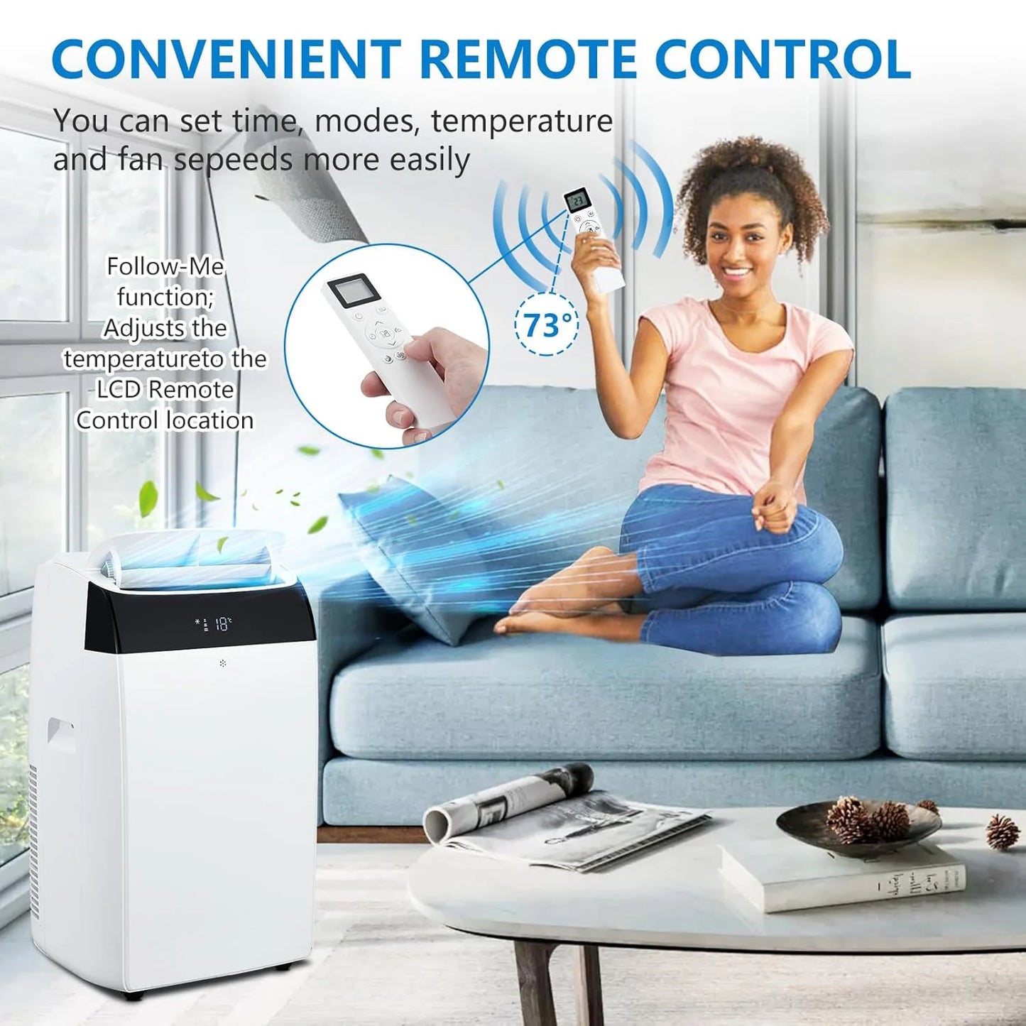 Adoolla Portable 3 In 1 Air Conditioner With Remote Control