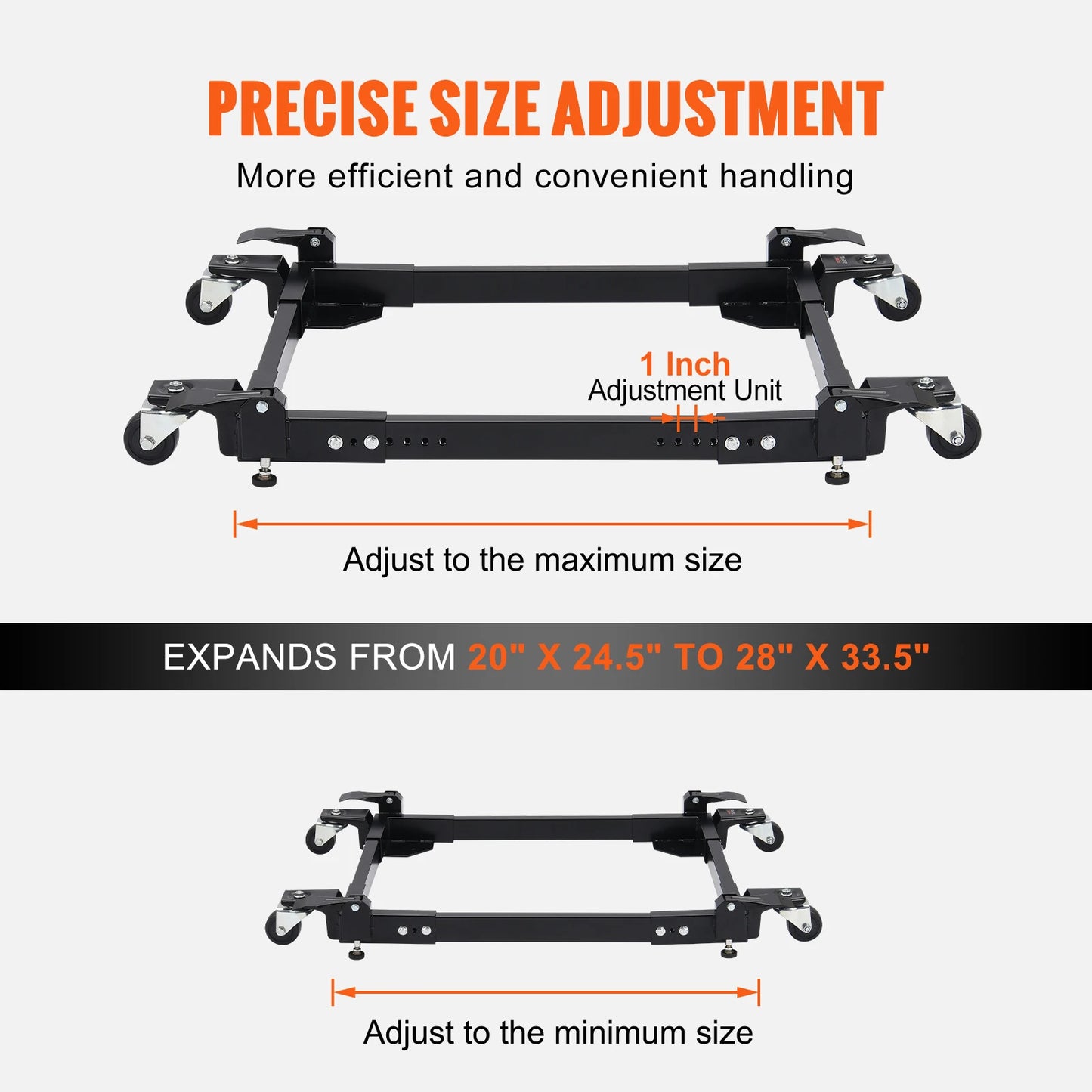 SucceBuy Adjustable Washing Machine Stand With Four Wheels Roller Base