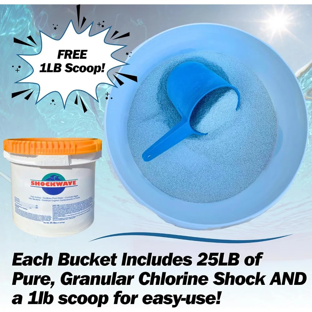 Super Shockwave Pool Shock 73 Percent Cal Hypo Granular Sanitizer Crystal Water