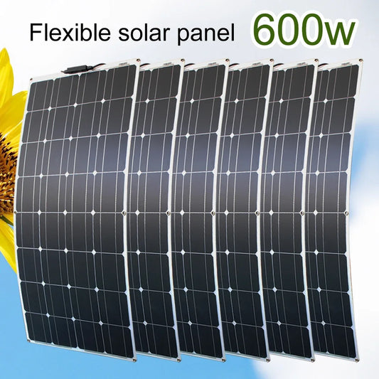 ASUNERGE 12V Flexible Monocrystalline Solar Panel for RV Boat