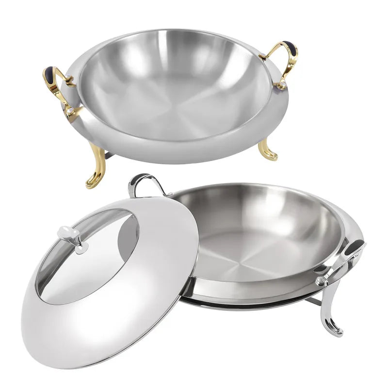 Stainless Steel Buffet Warmer Tray With Lid And Fuel Holder