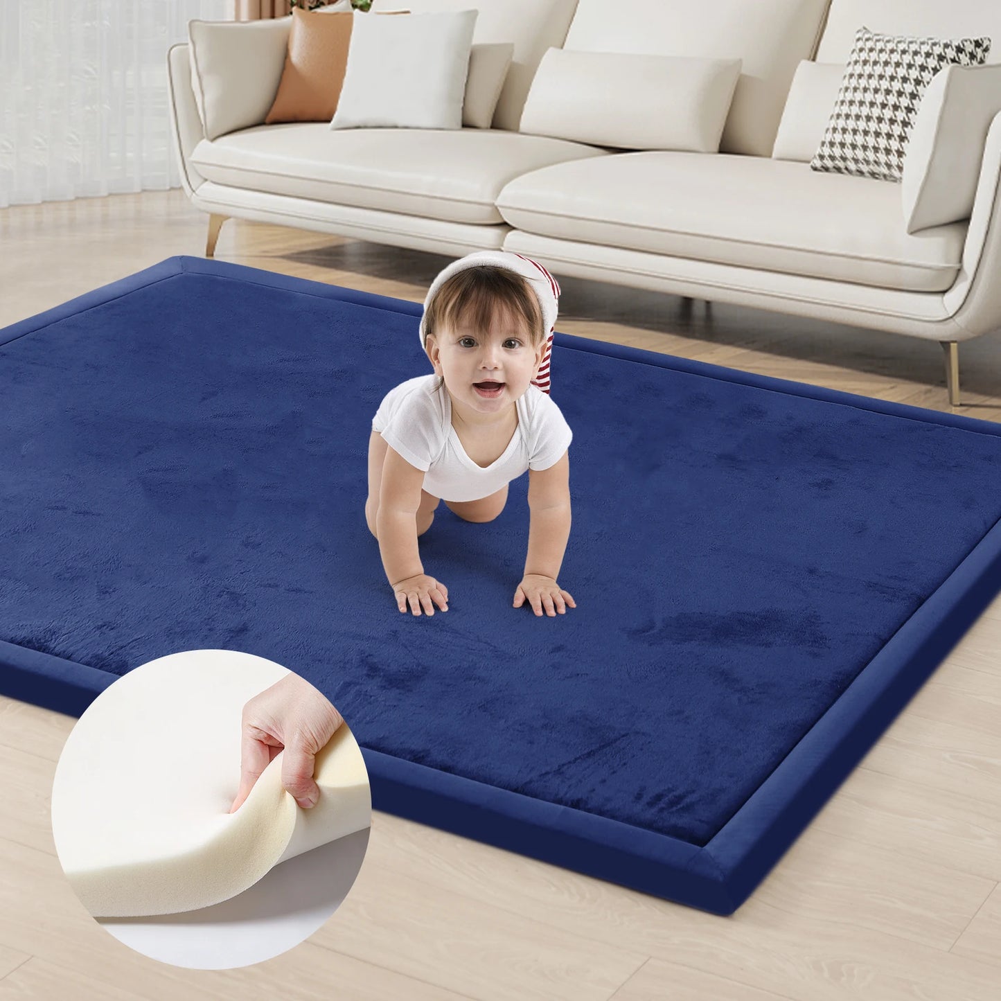 PaPaMat Memory Foam Playpen Mat Carpet Non Slip Velvet Rug