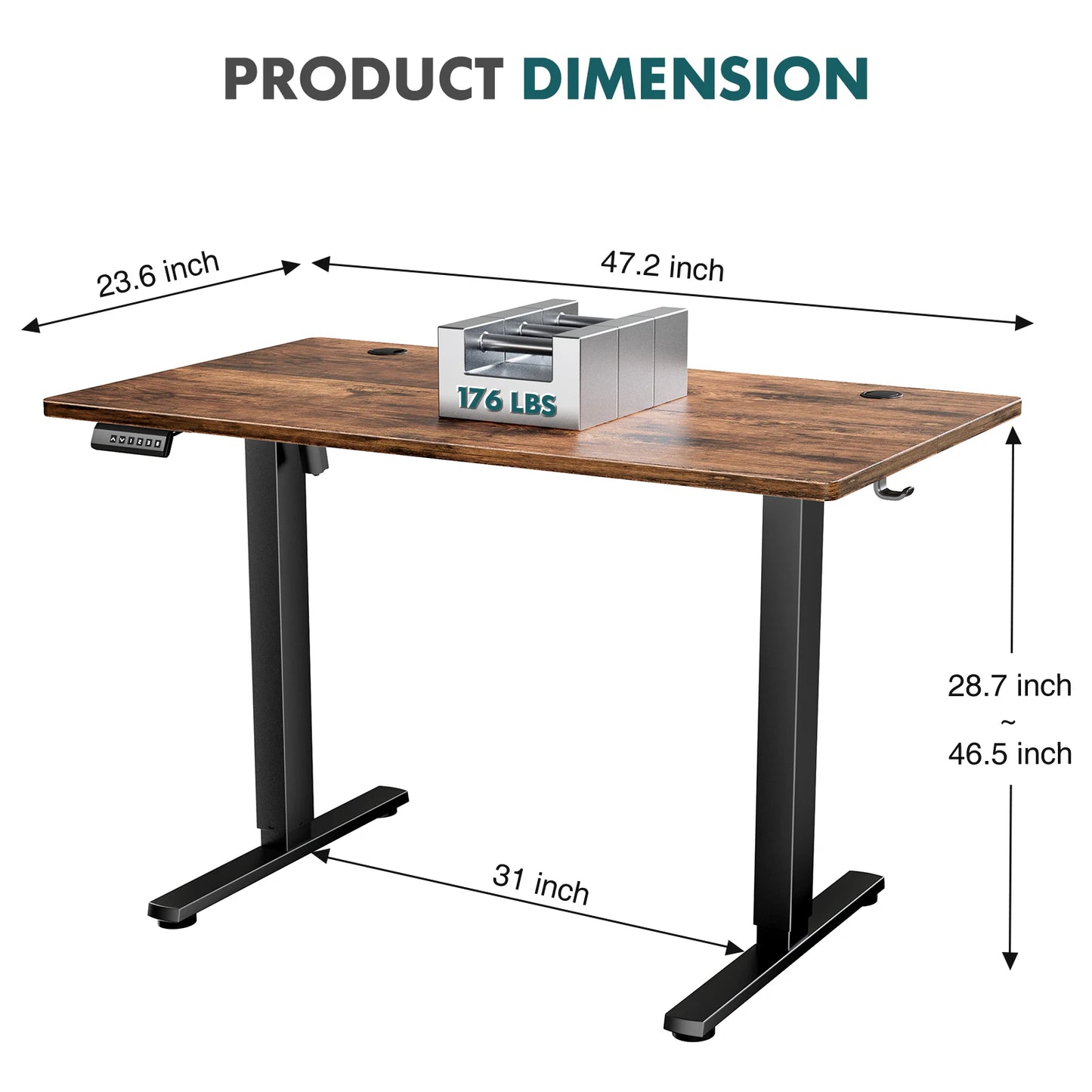 JHK Electric Height Adjustable Standing Desk For Home Office