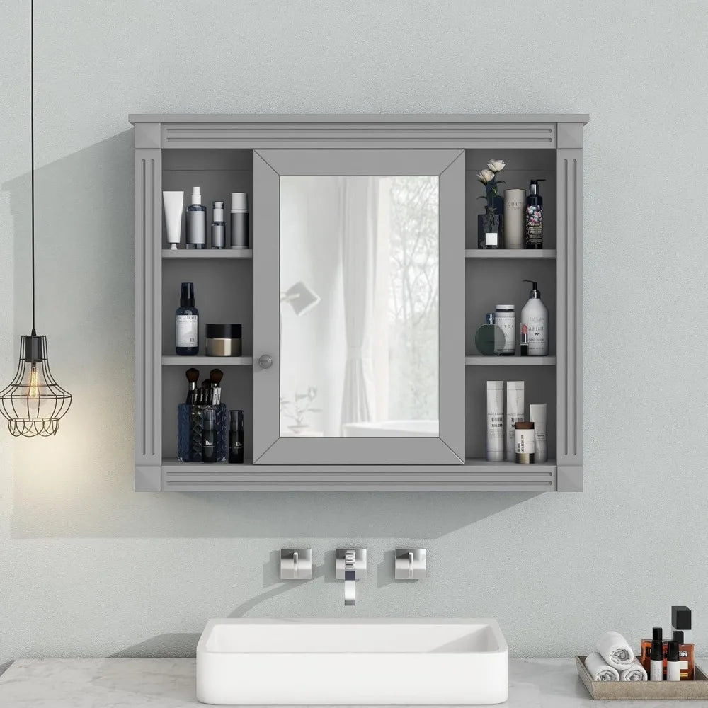 Bathroom Medicine Cabinet With Mirror Over Toilet Storage Engineered Wood