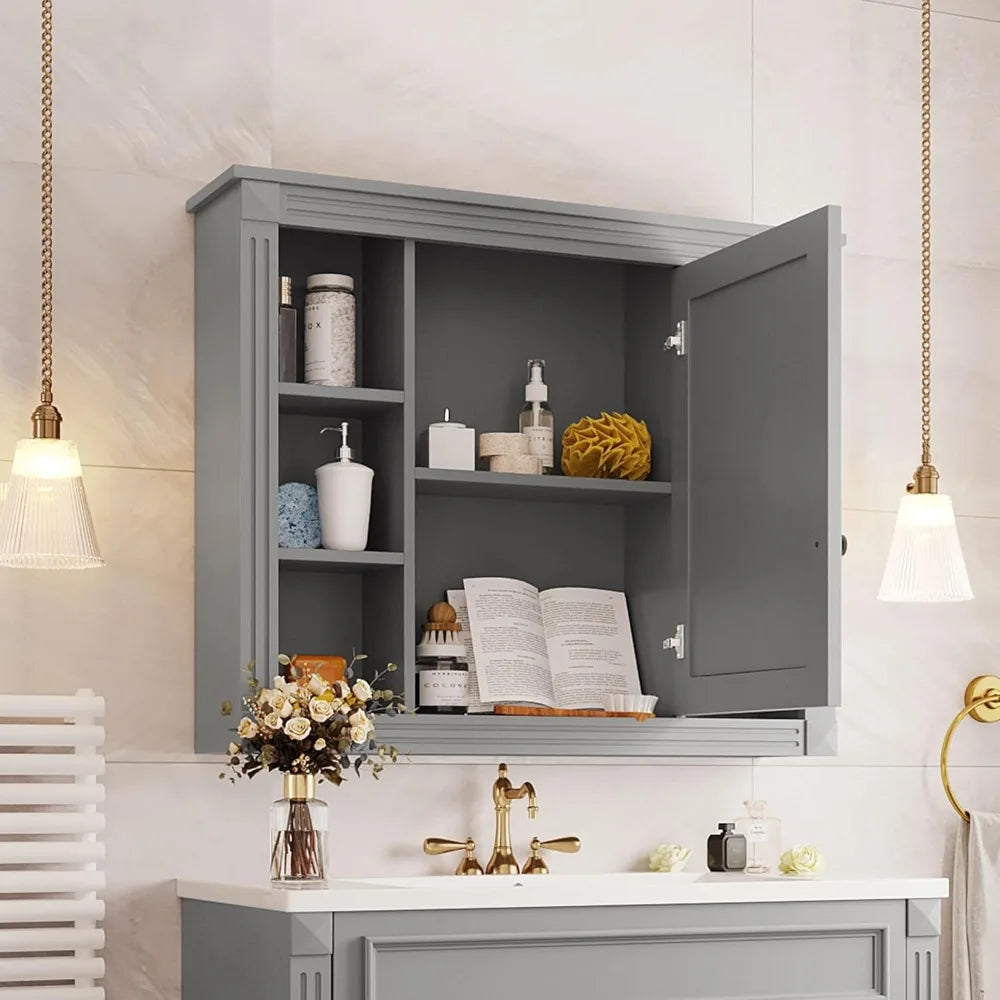 Bathroom Medicine Cabinet With Mirror Over Toilet Storage Engineered Wood