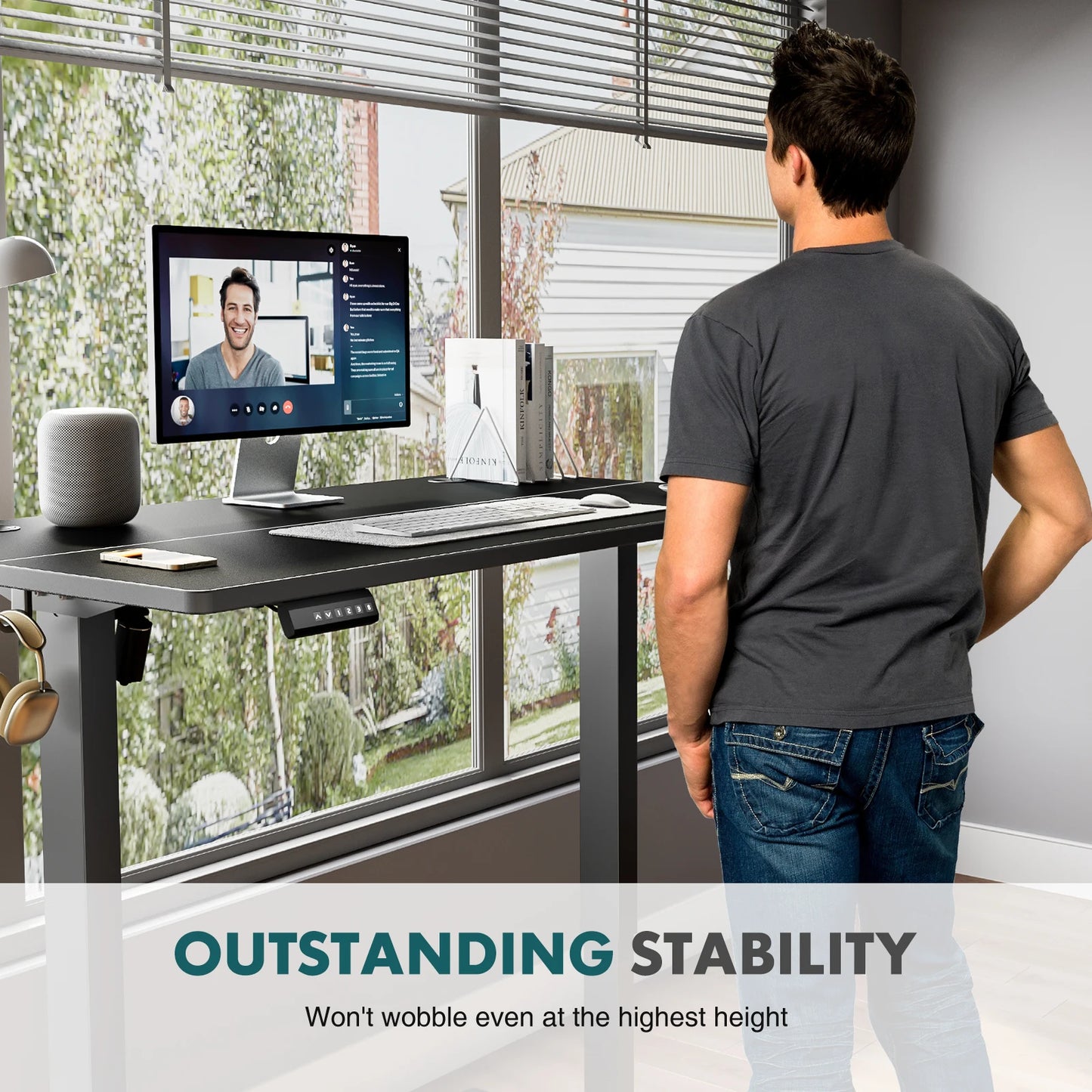 JHK Electric Height Adjustable Standing Desk For Home Office