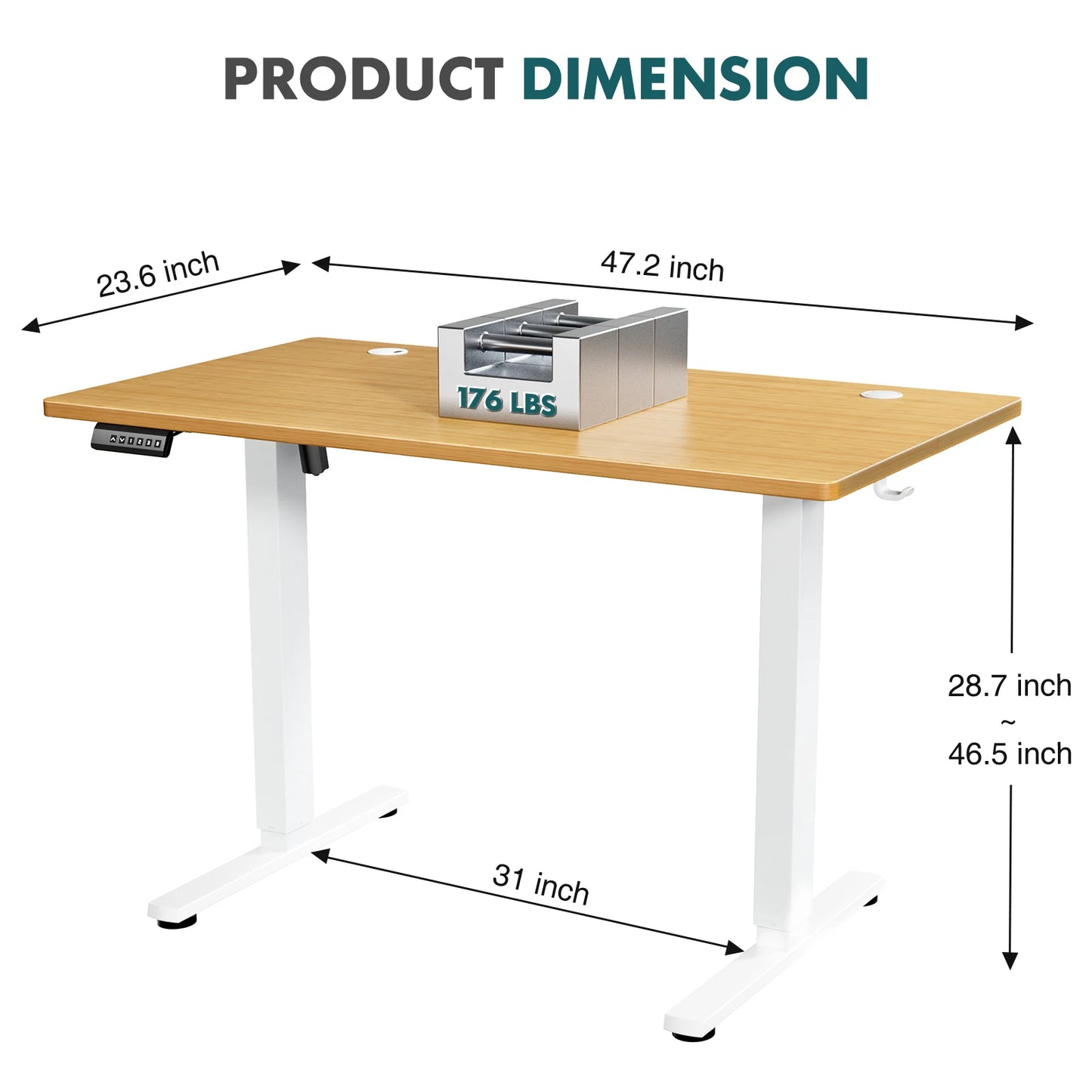 JHK Electric Height Adjustable Standing Desk For Home Office
