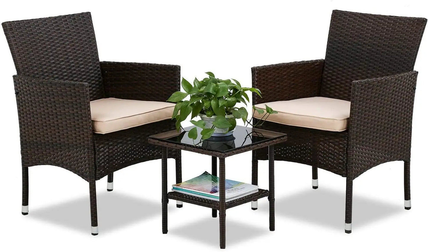 Patio Furniture Set 5-Piece Outdoor Wicker Conversation Set