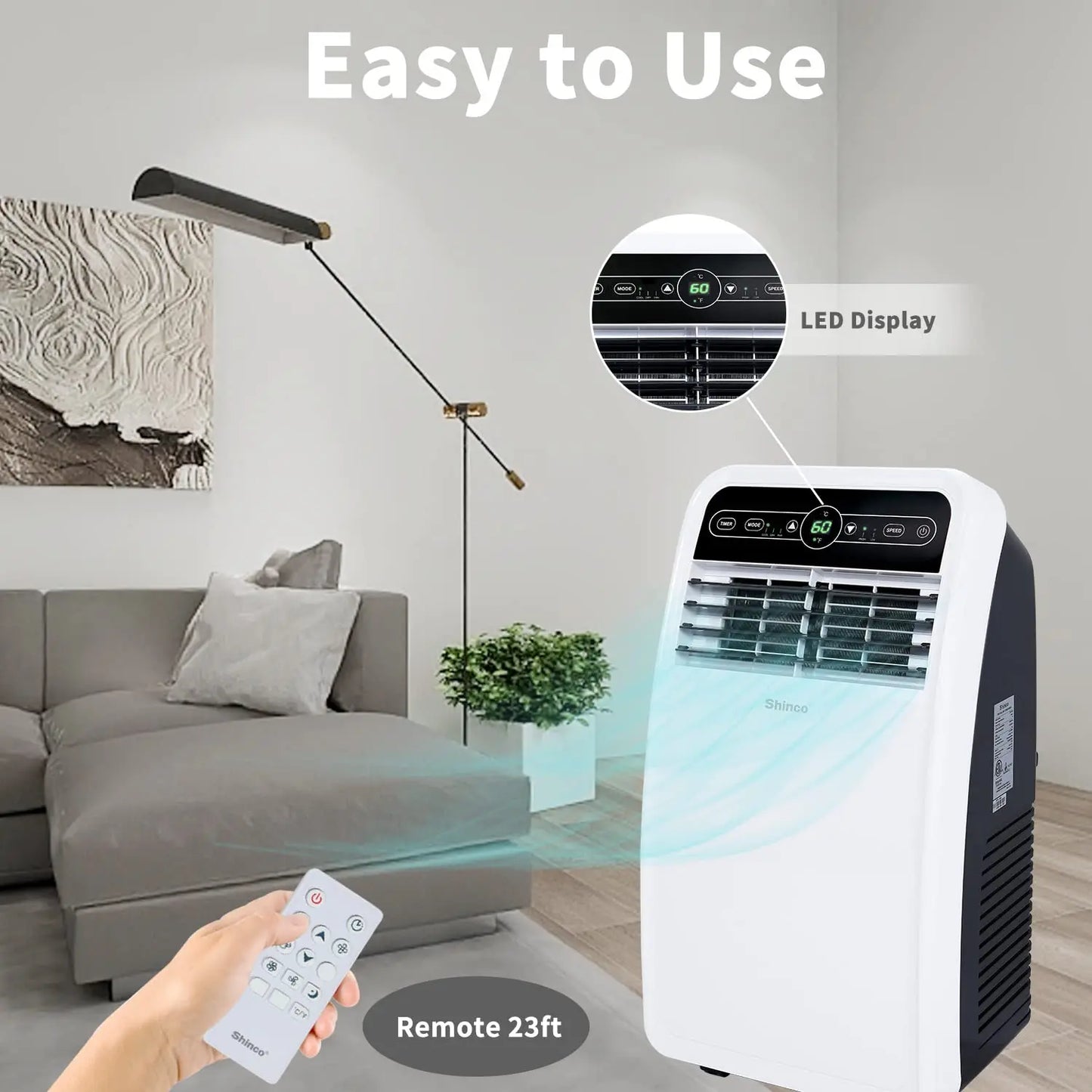 Shinco 8000 BTU Portable Air Conditioner With Dehumidifier