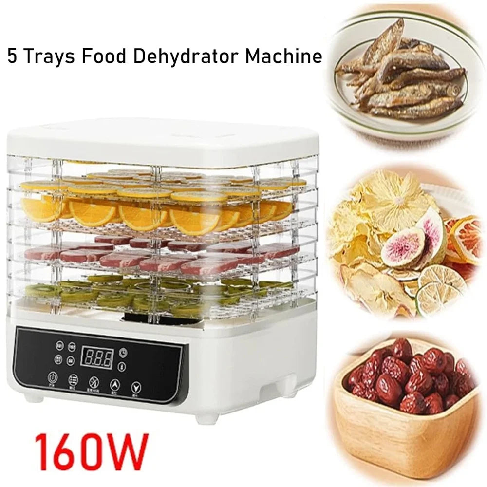 5 Layer Fruit And Vegetable Dryer With Adjustable Temperature And Touch Control