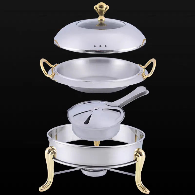 Stainless Steel Buffet Warmer Tray With Lid And Fuel Holder