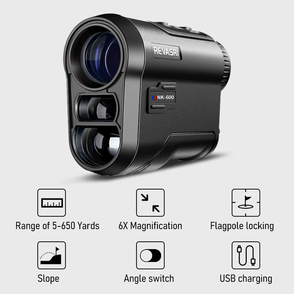 REVASRI Golf Laser Rangefinder With Slope Flagpole Lock USB C