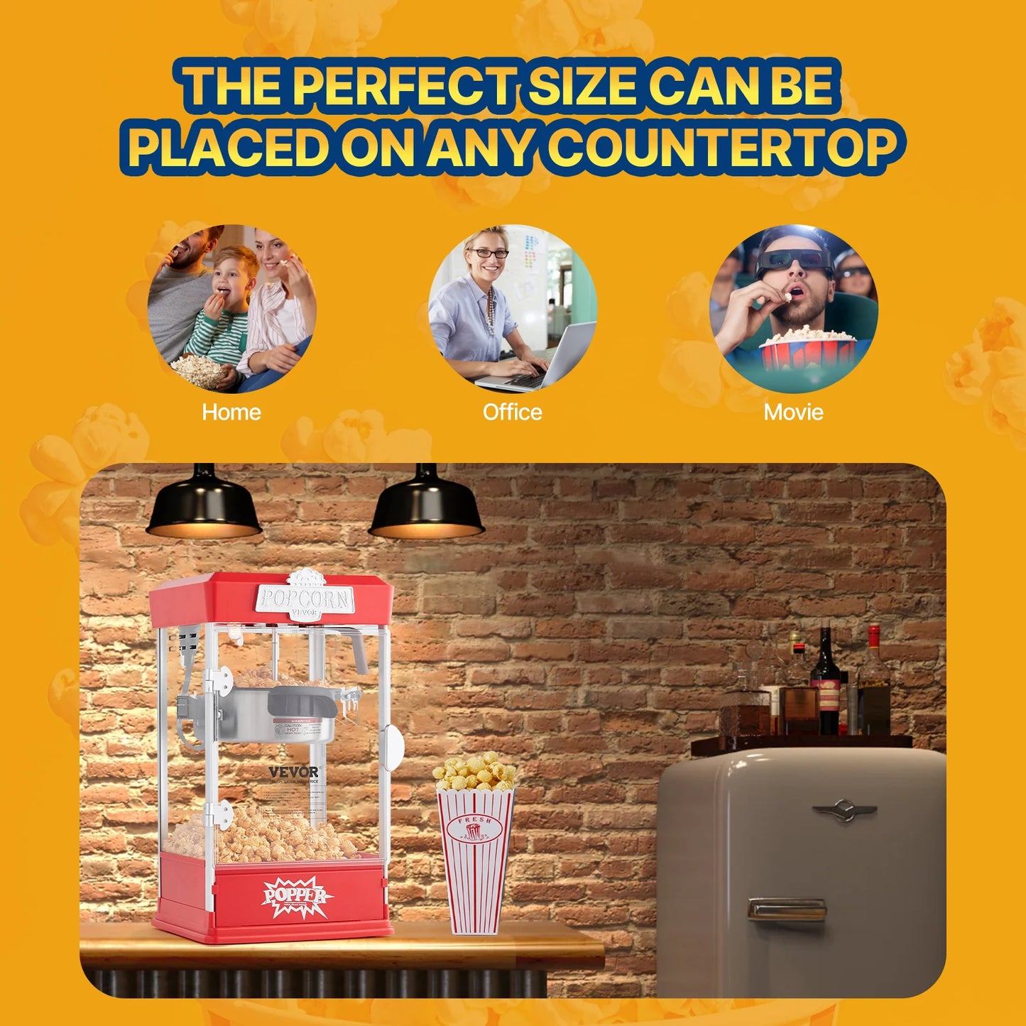 SucceBuy Commercial Popcorn Maker For Countertop Movie Theater Style