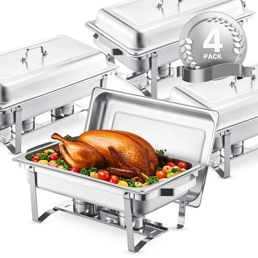 SucceBuy Stainless Steel Chafing Dish Buffet Set Pans Included