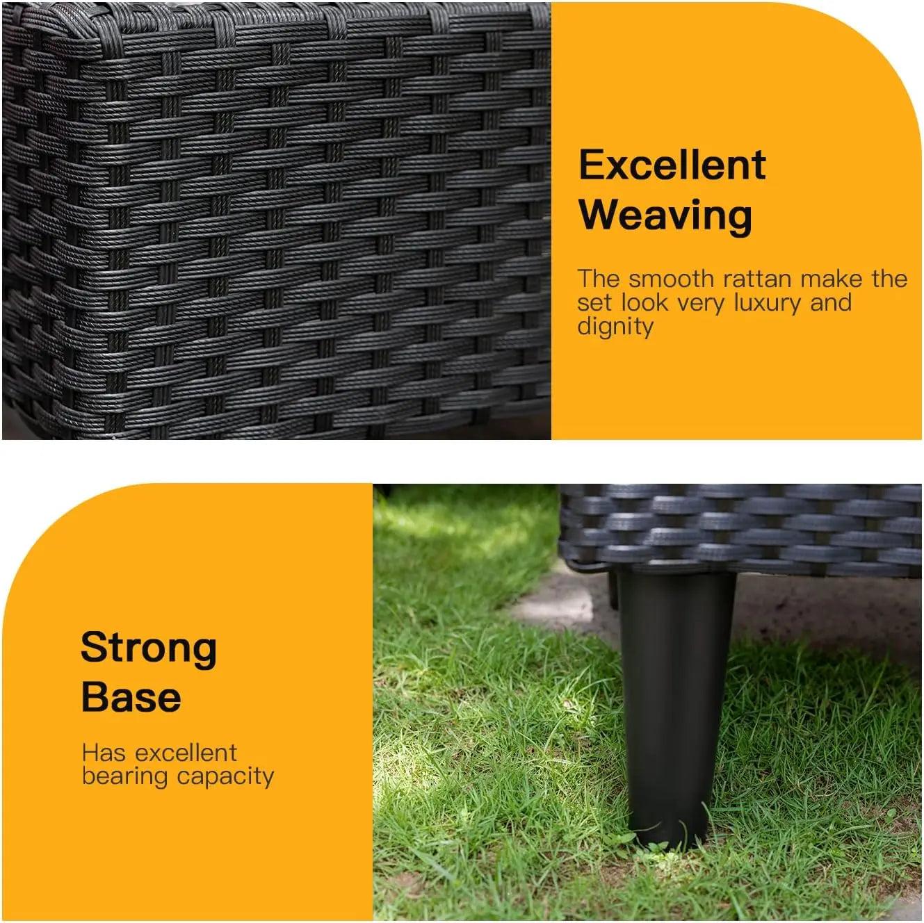 Patio Furniture Set 5-Piece Outdoor Wicker Conversation Set