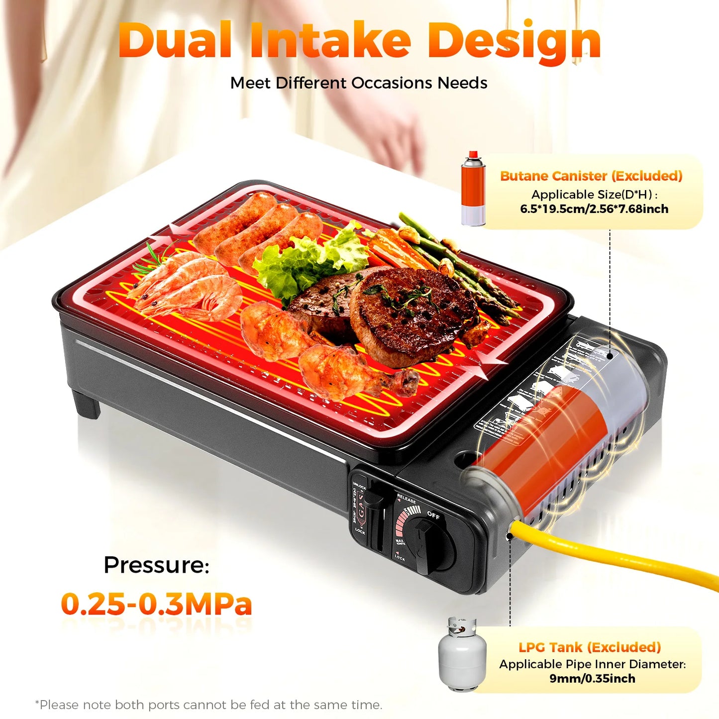 Bymaocar Portable Camping Grill Gas Stove Butane Barbecue Cooker