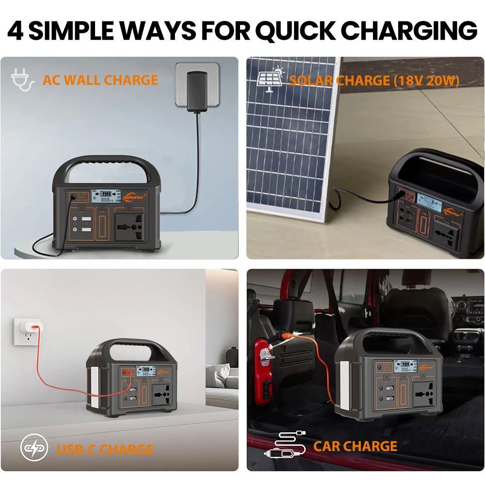 Jsdsolar 300W Portable Solar Power Station With 110V 220V Output