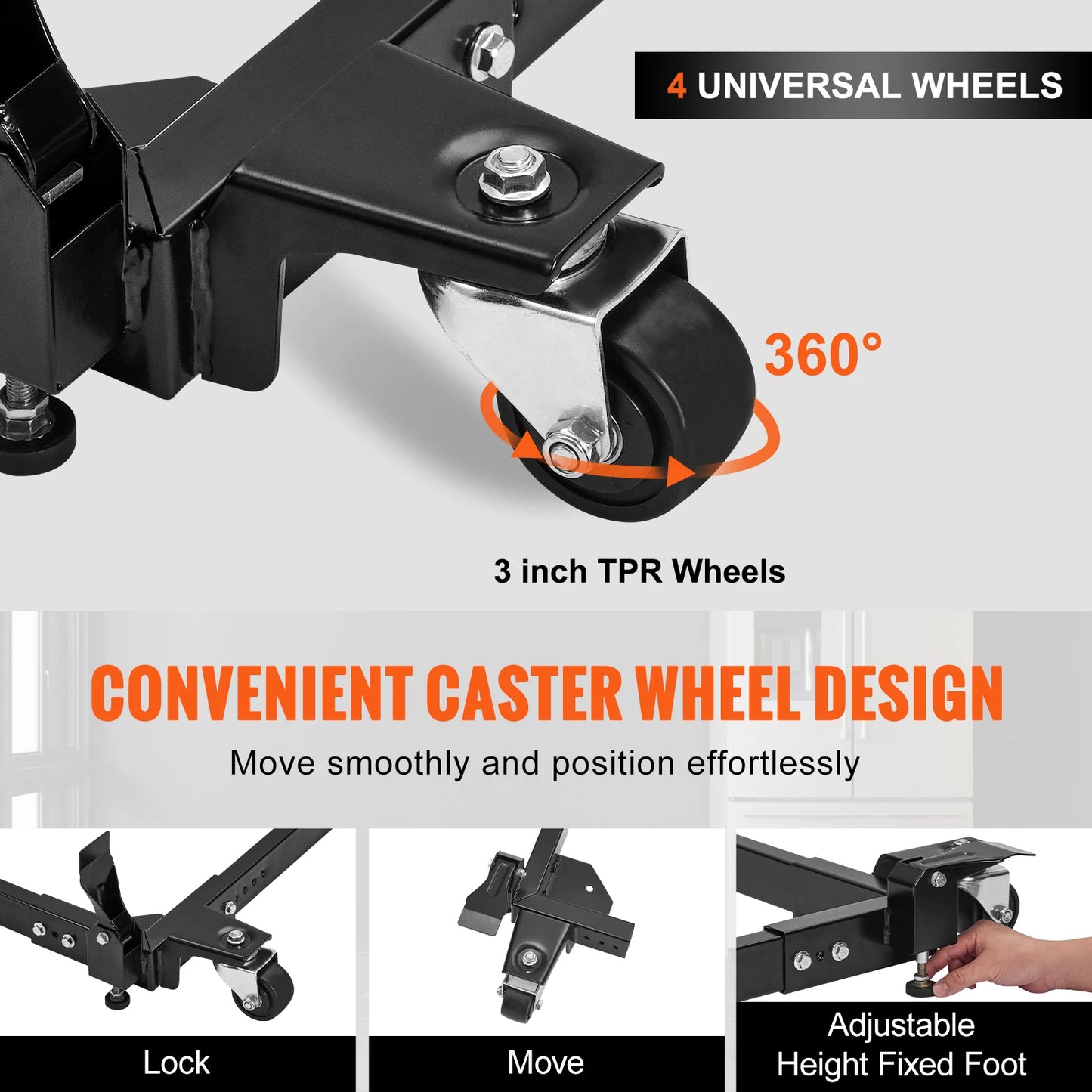 SucceBuy Adjustable Washing Machine Stand With Four Wheels Roller Base