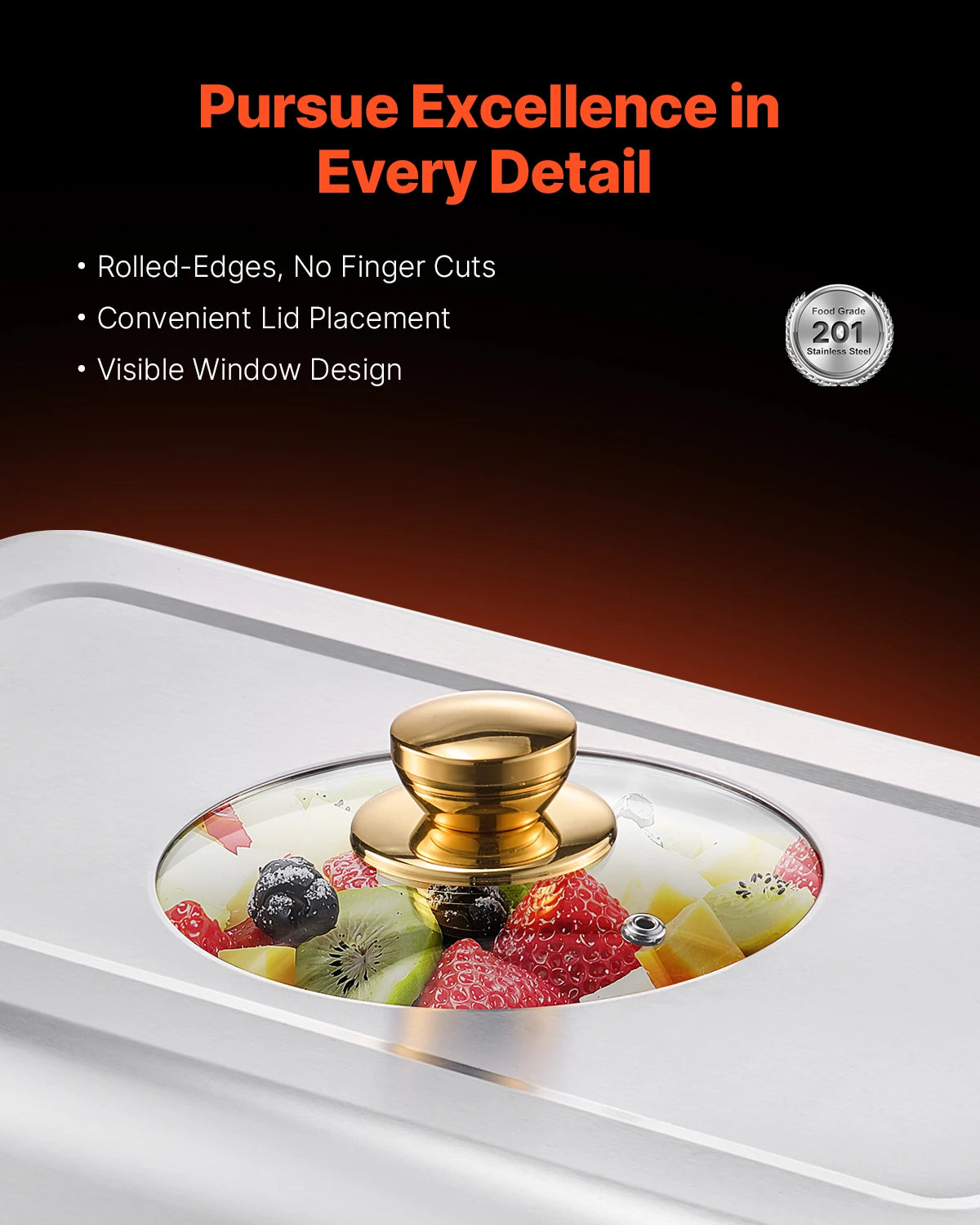 SucceBuy Chafing Dish Buffet Set Stainless Steel Chafer With Half Pans