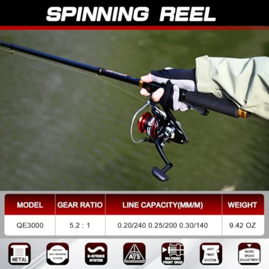 Telescopic Carbon Fiber Fishing Rod And Reel Combo Set