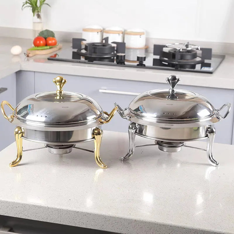 Stainless Steel Buffet Warmer Tray With Lid And Fuel Holder